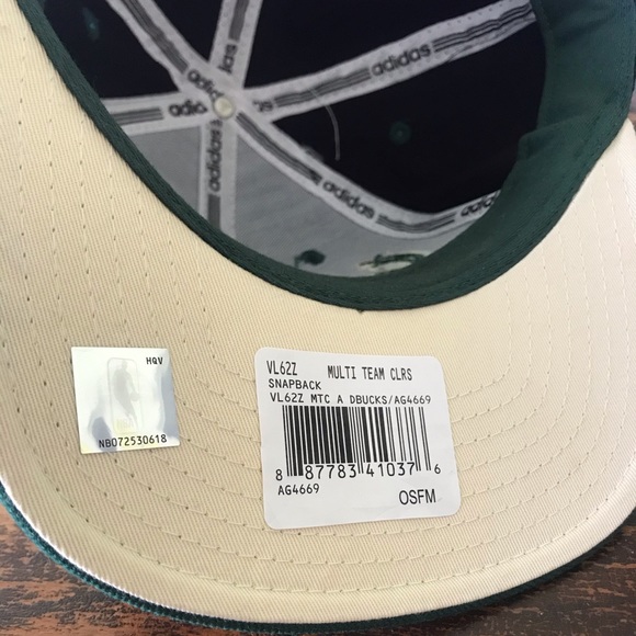 NBA Adidas Milwaukee Bucks SnapBack. OSFA. NWT. - Picture 3 of 5